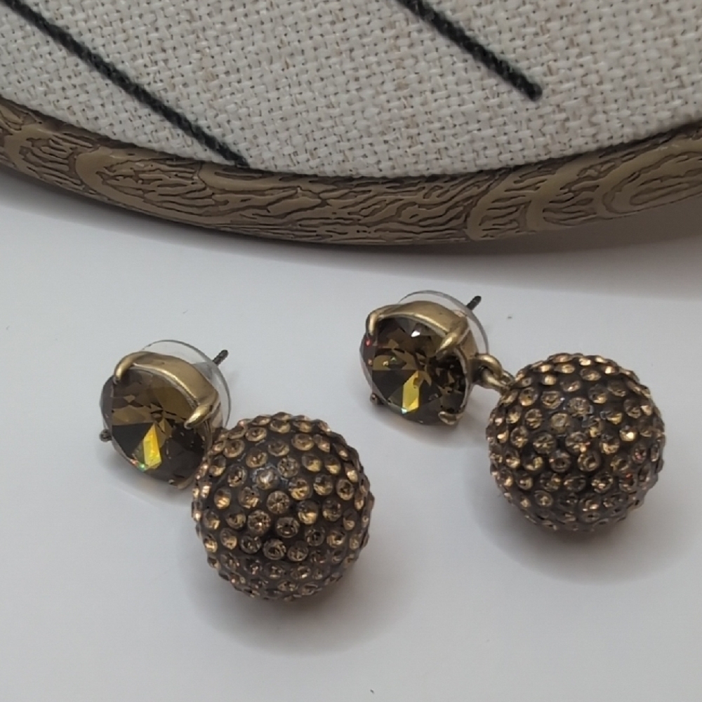 J. Crew Gold Textured Spherical Earrings